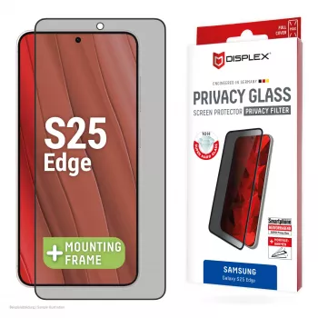 Displex Privacy Screen Protector (10H) pre Samsung Galaxy S25 Edge, Eco montážny rámik, filter proti zvedavým pohľadom