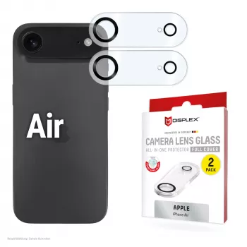 Displex Full Cover sklo objektívu fotoaparátu iPhone Air, 10H, úplná ochrana fotoaparátu, Quick Mount, 2 ks