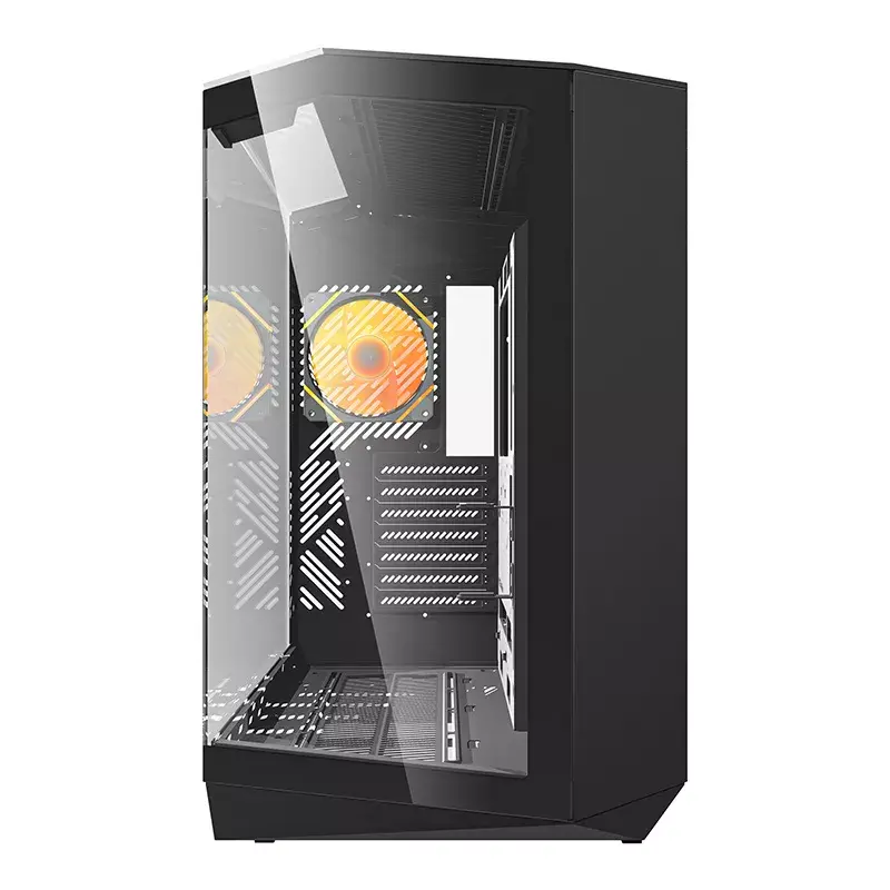 Počítačová skriňa Darkflash DY470 ATX čierna so 4 ventilátormi a držiakom GPU