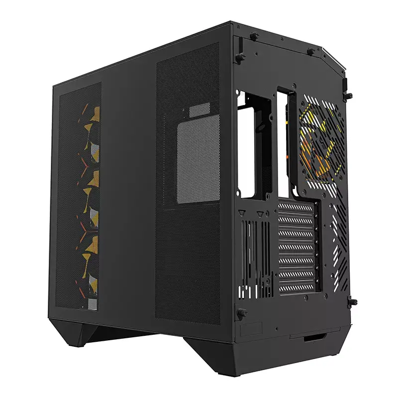 Počítačová skriňa Darkflash DY470 ATX čierna so 4 ventilátormi a držiakom GPU