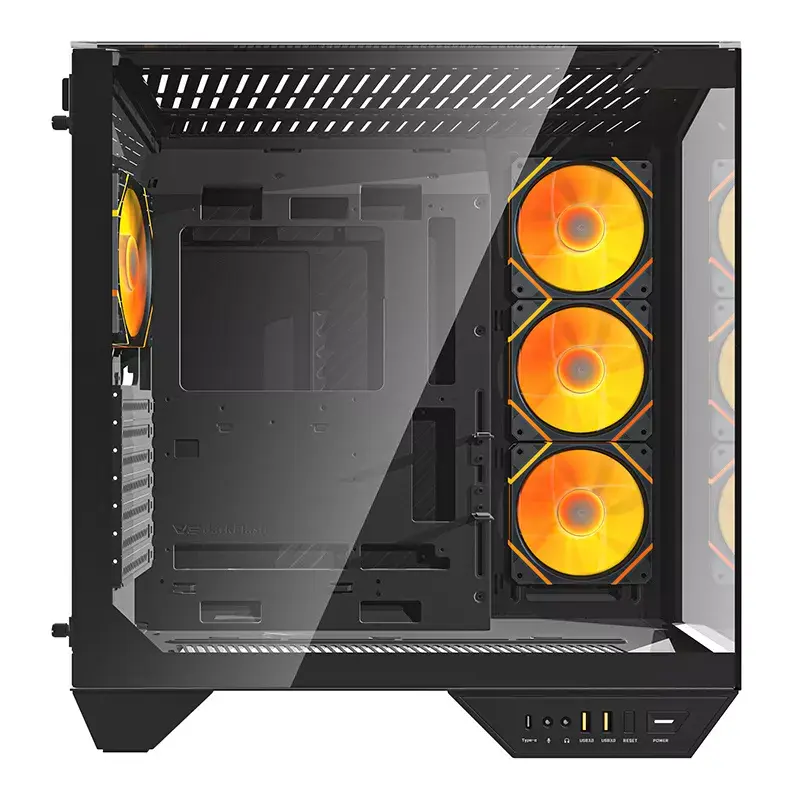 Počítačová skriňa Darkflash DY470 ATX čierna so 4 ventilátormi a držiakom GPU