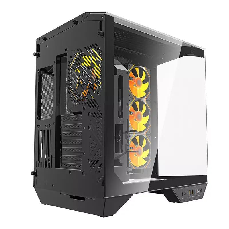 Počítačová skriňa Darkflash DY470 ATX čierna so 4 ventilátormi a držiakom GPU