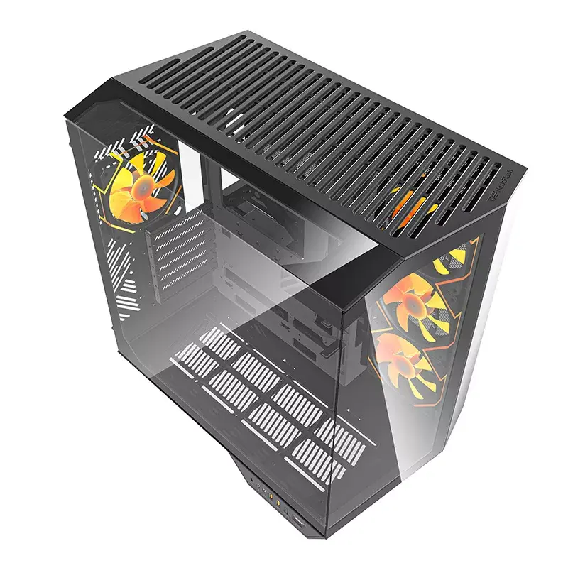 Počítačová skriňa Darkflash DY470 ATX čierna so 4 ventilátormi a držiakom GPU