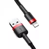 USB-A na Lightning kábel Baseus CALKLF-C19 2 m – hliníkové puzdro, 1,5 A, čierno-červený