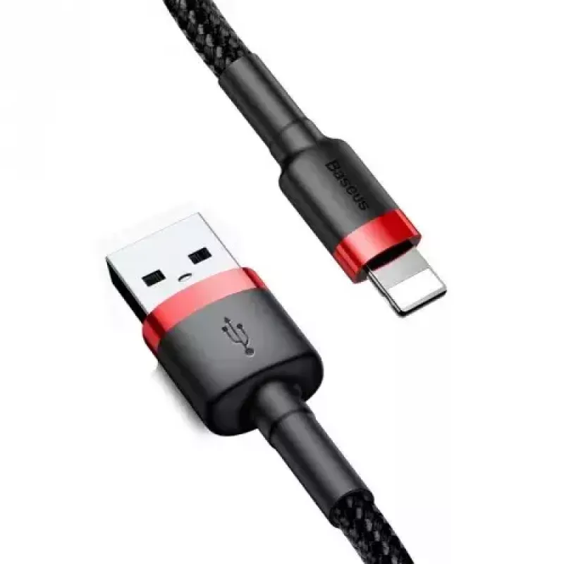 USB-A na Lightning kábel Baseus CALKLF-C19 2 m – hliníkové puzdro, 1,5 A, čierno-červený