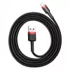 USB-A na Lightning kábel Baseus CALKLF-C19 2 m – hliníkové puzdro, 1,5 A, čierno-červený