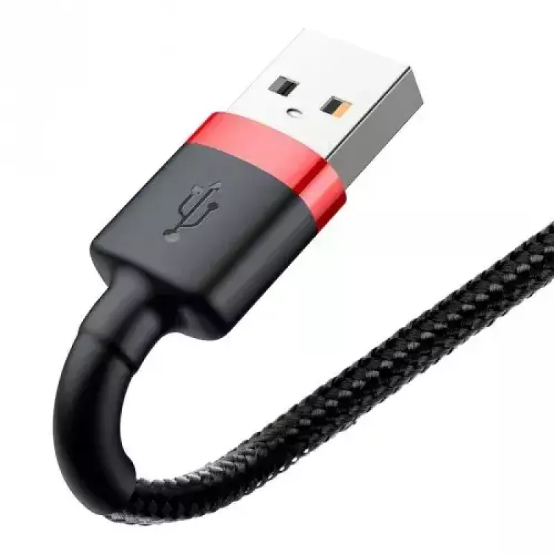 USB-A na Lightning kábel Baseus CALKLF-C19 2 m – hliníkové puzdro, 1,5 A, čierno-červený