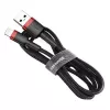 USB-A na Lightning kábel Baseus CALKLF-C19 2 m – hliníkové puzdro, 1,5 A, čierno-červený