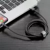 USB-A na Lightning kábel Baseus Cafule (CALKLF-CG1) – nylonové opletenie, QC3.0 1,5 A, 2 m, sivý/čierny