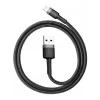 USB-A na Lightning kábel Baseus Cafule (CALKLF-CG1) – nylonové opletenie, QC3.0 1,5 A, 2 m, sivý/čierny