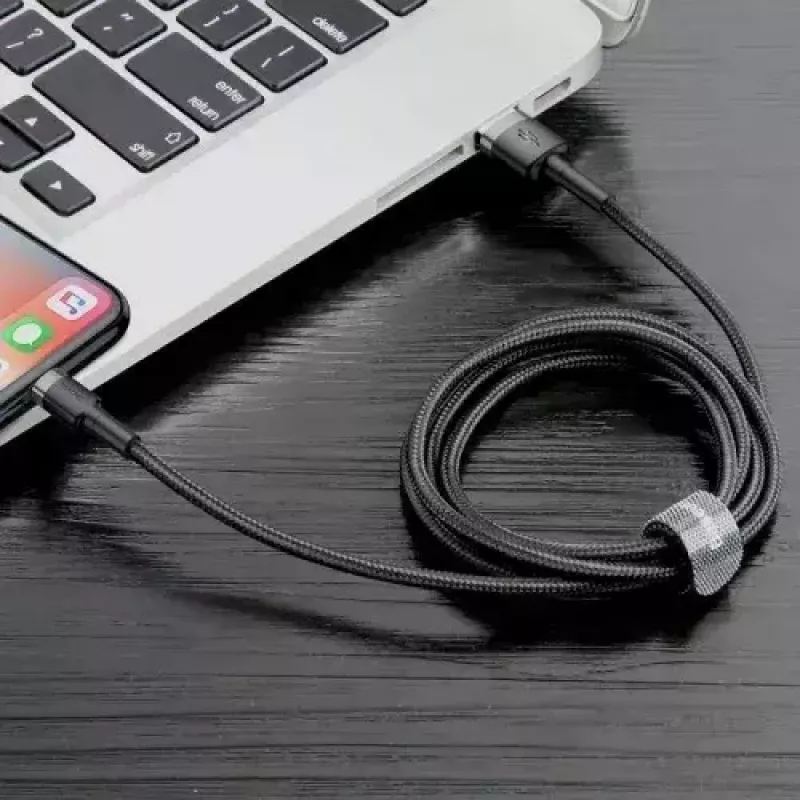 Baseus Cafule CALKLF-AG1 kábel USB-A na Lightning, 2,4 A, 0,5 m, čierny/sivý