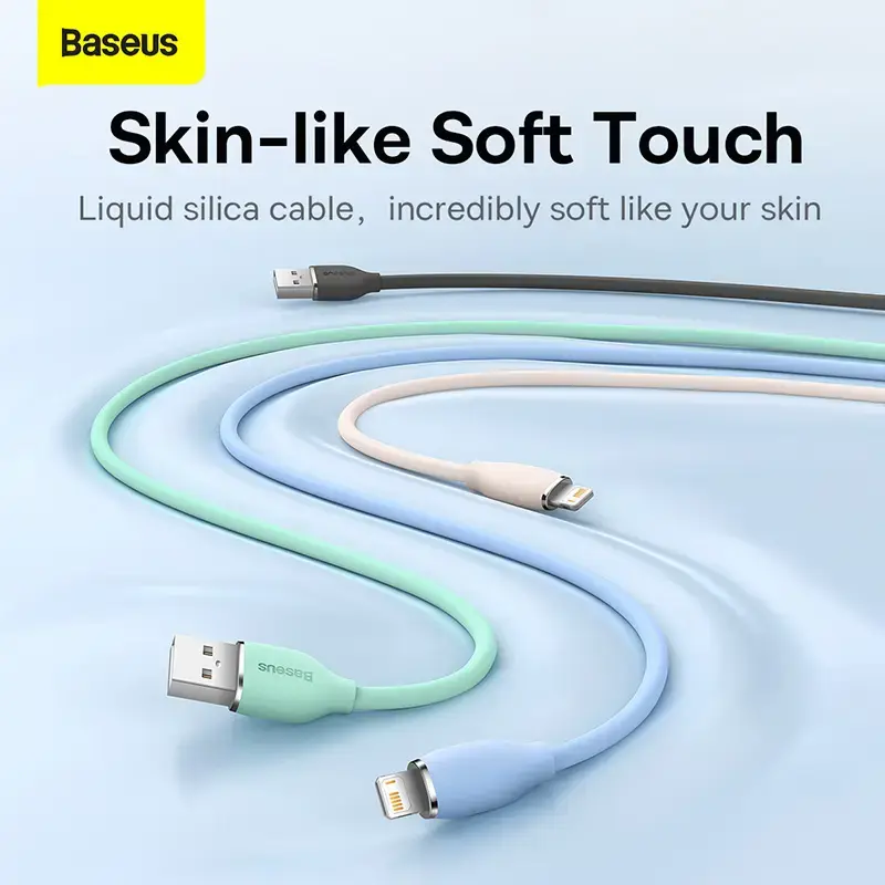 USB 2.0 dátový kábel Baseus Jelly Lightning na USB-A 1,2 m, čierny