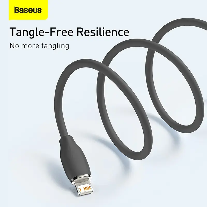 USB 2.0 dátový kábel Baseus Jelly Lightning na USB-A 1,2 m, čierny