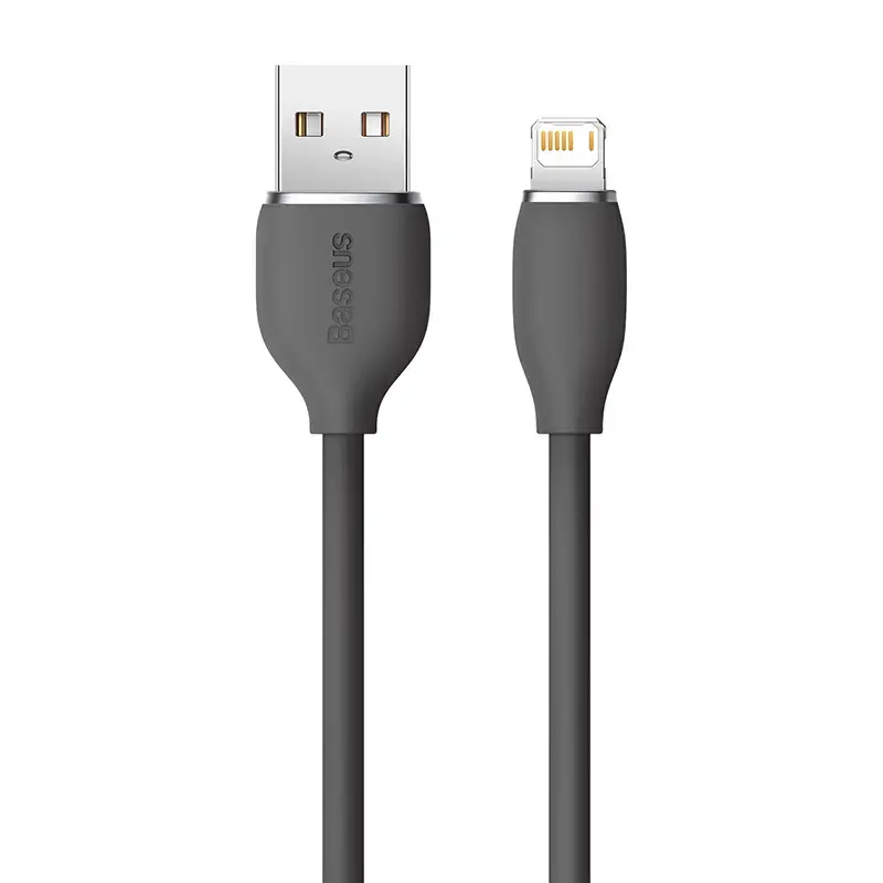 USB 2.0 dátový kábel Baseus Jelly Lightning na USB-A 1,2 m, čierny