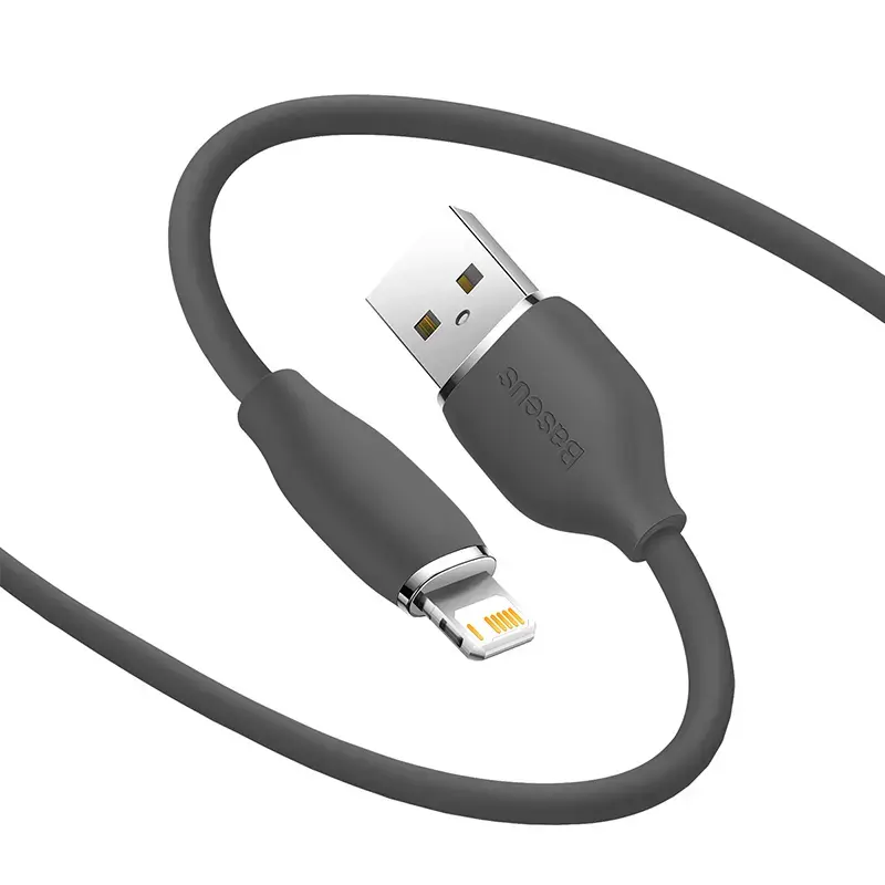 USB 2.0 dátový kábel Baseus Jelly Lightning na USB-A 1,2 m, čierny