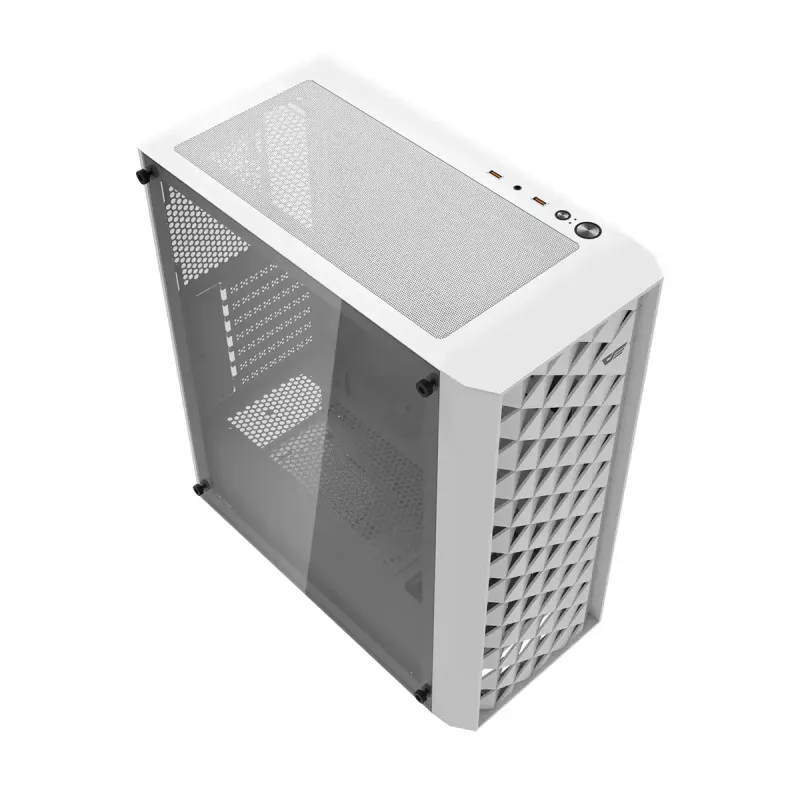 Počítačová skriňa Darkflash DK351, biela, so 4 RGB ventilátormi