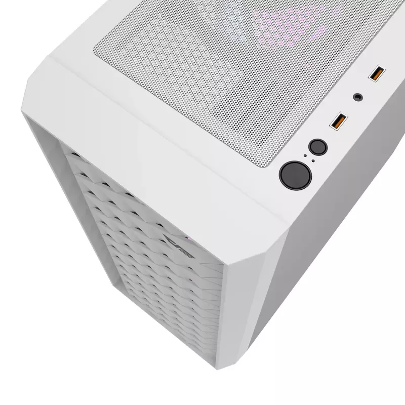 Počítačová skriňa Darkflash DK351, biela, so 4 RGB ventilátormi