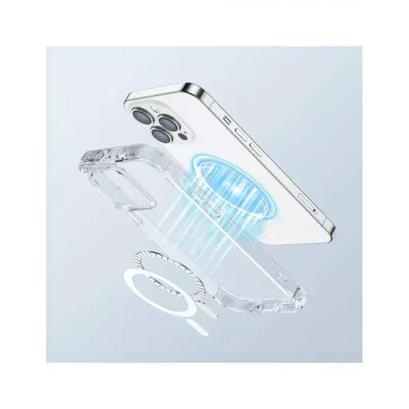 Ochranné priehľadné magnetické puzdro Joyroom JR-14H5 pre iPhone 14 MagSafe s magnetickým prstencom, číre puzdro