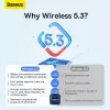 Baseus BA07 Mini Bluetooth adaptér pre PC, USB 5.3 bezdrôtový Bluetooth dongle prijímač - čierny