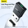 Baseus BA07 Mini Bluetooth adaptér pre PC, USB 5.3 bezdrôtový Bluetooth dongle prijímač - čierny