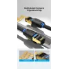Ethernet patch kábel Vention Cat.8 S/FTP 1 m čierny RJ-45 pozlátený