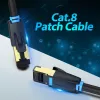 Ethernet patch kábel Vention Cat.8 S/FTP 1 m čierny RJ-45 pozlátený