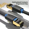 Ethernet patch kábel Vention Cat.8 S/FTP 1 m čierny RJ-45 pozlátený