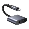 2-in-1 audio adaptér Joyroom SY-L01 Lightning na 3,5 mm + Lightning, čierny