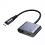 2-in-1 audio adaptér Joyroom SY-L01 Lightning na 3,5 mm + Lightning, čierny