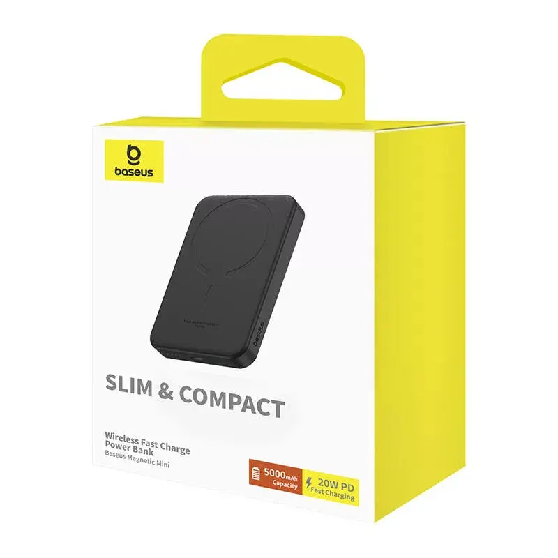 Magnetická mini powerbank Baseus 5000mAh 20W (čierna)
