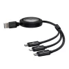USB 3-in-1 kábel Baseus Free2Draw (USB-A na Micro USB + Lightning + USB-C), 100 W, 1,1 m, čierny