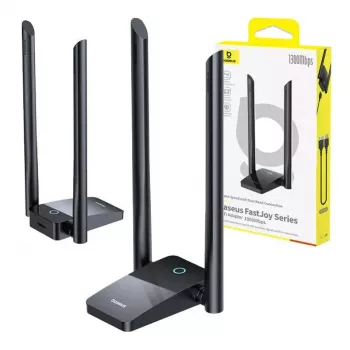 WLAN adaptér Baseus FastJoy 1800 MBit/s čierny – dvojpásmový USB sieťový adaptér