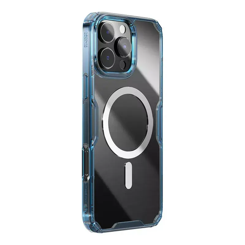 TPU puzdro Nillkin Nature pre iPhone 16 Plus — magnetické, modré, tenké ochranné puzdro