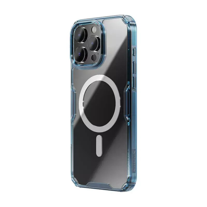 TPU puzdro Nillkin Nature pre iPhone 16 Plus — magnetické, modré, tenké ochranné puzdro