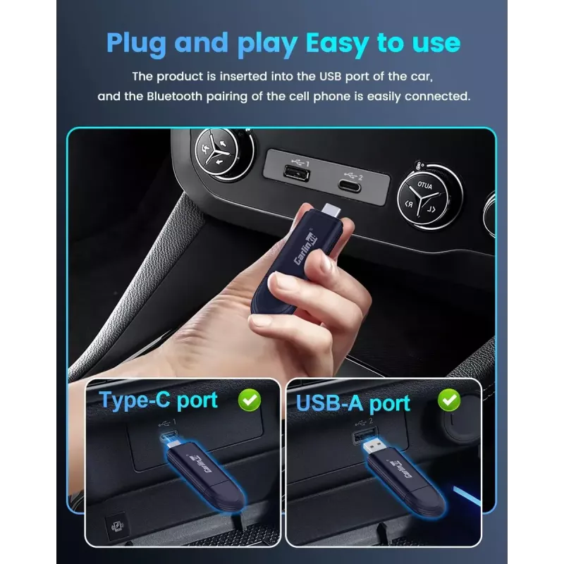 Carlinkit auto mediálny prijímač MINI PRO — čierny, 81,3×21×10,5 mm