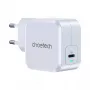 CHOETECH PD8007 GaN USB-C nabíjačka 45 W, PD3.0, QC3.0, PPS, EU, biela