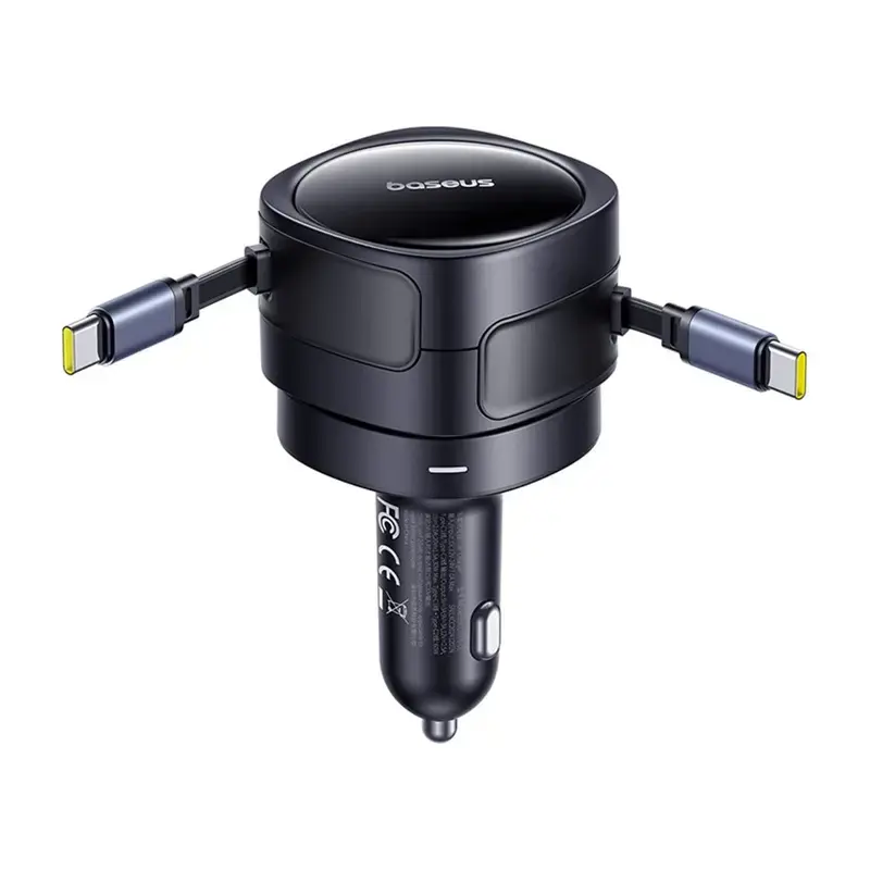 Auto nabíjačka Baseus Enjoyment Max 60W s integrovanými USB-C káblami, výstup 60W