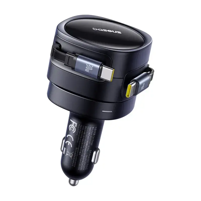 Auto nabíjačka Baseus Enjoyment Max 60W s integrovanými USB-C káblami, výstup 60W