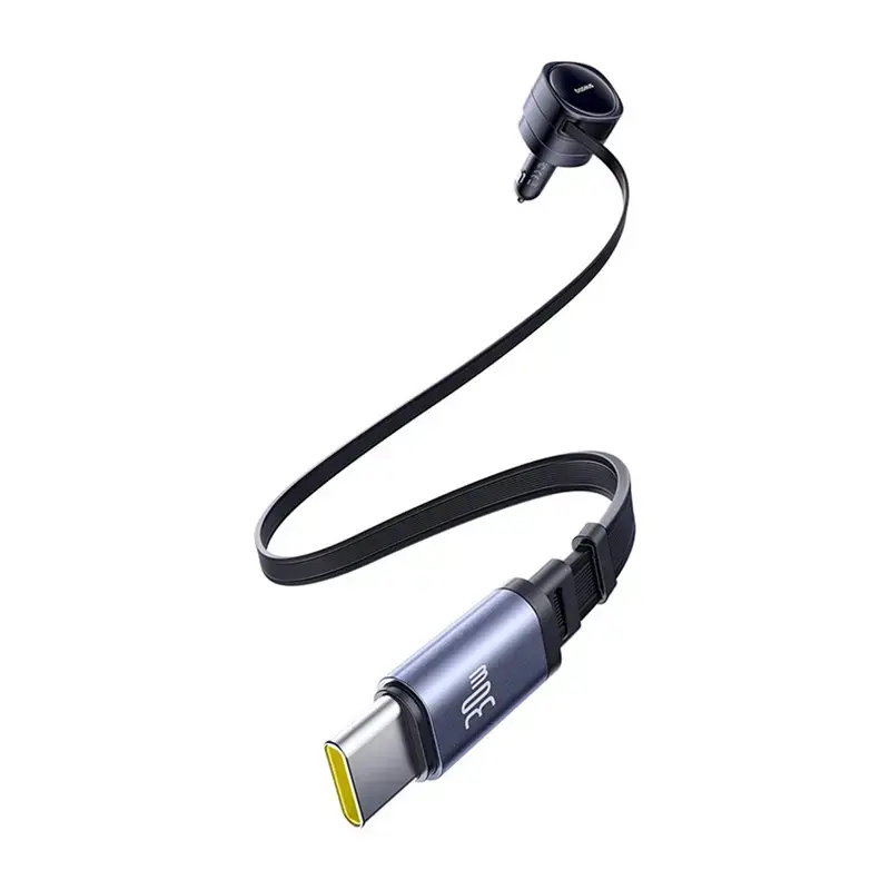 Auto nabíjačka Baseus Enjoyment Max 60W s integrovanými USB-C káblami, výstup 60W