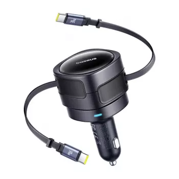 Auto nabíjačka Baseus Enjoyment Max 60W s integrovanými USB-C káblami, výstup 60W