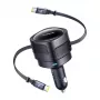 Auto nabíjačka Baseus Enjoyment Max 60W s integrovanými USB-C káblami, výstup 60W