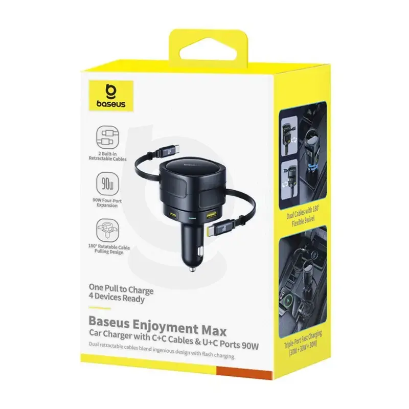Auto nabíjačka Baseus Enjoyment Max 90W s USB-C a USB-A portami