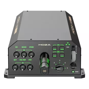 Flight Base MOZA AY210 Yoke Base – kovová letecká základňa, 243×403×216 mm, 110–220 V, špičkový výkon 216 W