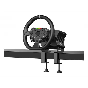 Moza Racing R5 Bundle, volant + pedále, PC, káblové, čierna, hliník, koža, oceľ, hliník, koža