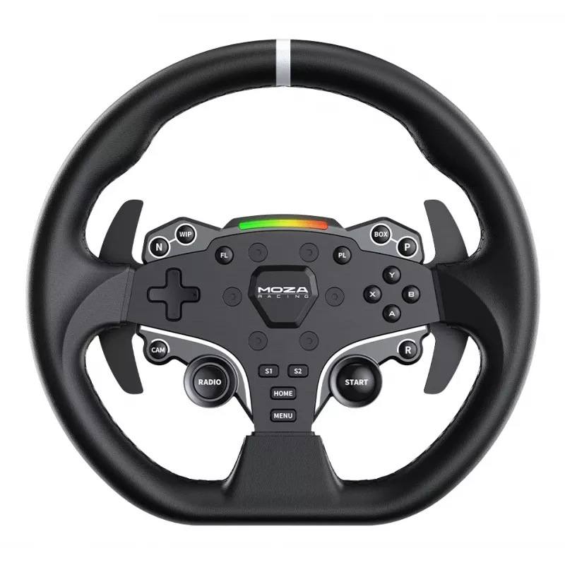 Moza Racing R5 Bundle, volant + pedále, PC, káblové, čierna, hliník, koža, oceľ, hliník, koža