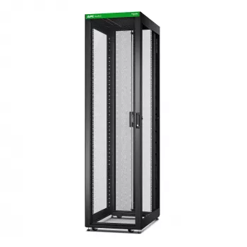 APC Easy Rack, 48U, čierny, so strechou, kolieskami, nožičkami, 4 držiakmi a podlahou, bez bočných stien, 2258H x 600B x 1000T mm