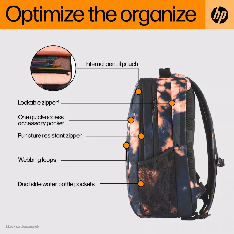 Ležérny batoh HP Campus XL Tie Dye batoh čierny vzorovaný