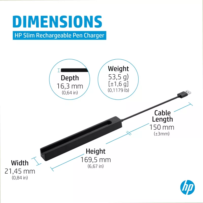 Nabíjačka HP pre nabíjateľné pero Slim Pen (4X491AA), USB-A