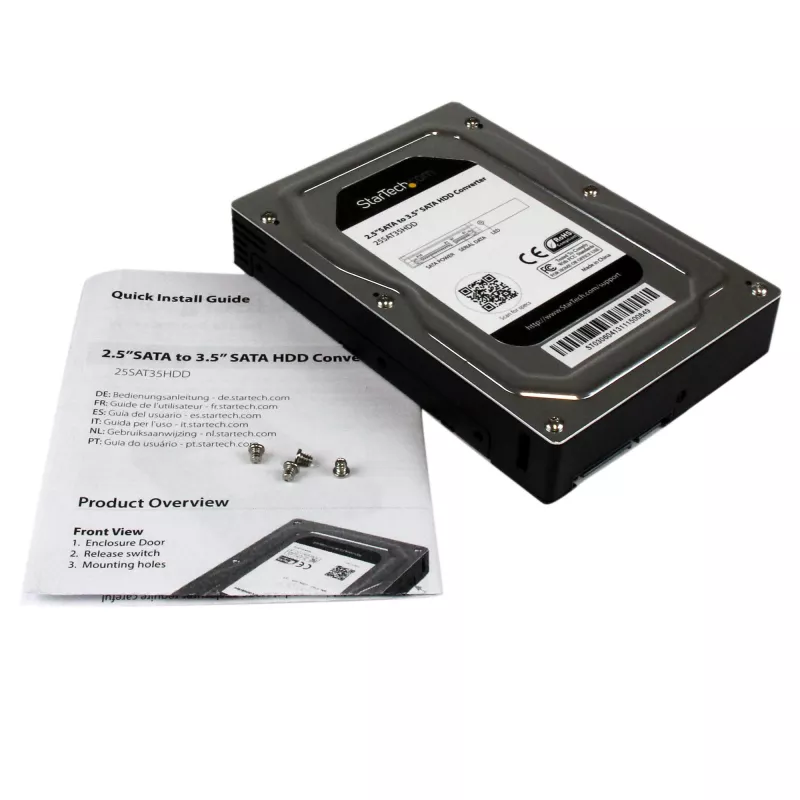 StarTech.com 2,5 palca na 3,5 palca SATA hliníkové adaptérové puzdro pre pevný disk s výškou SSD/HDD do 12,5 mm
