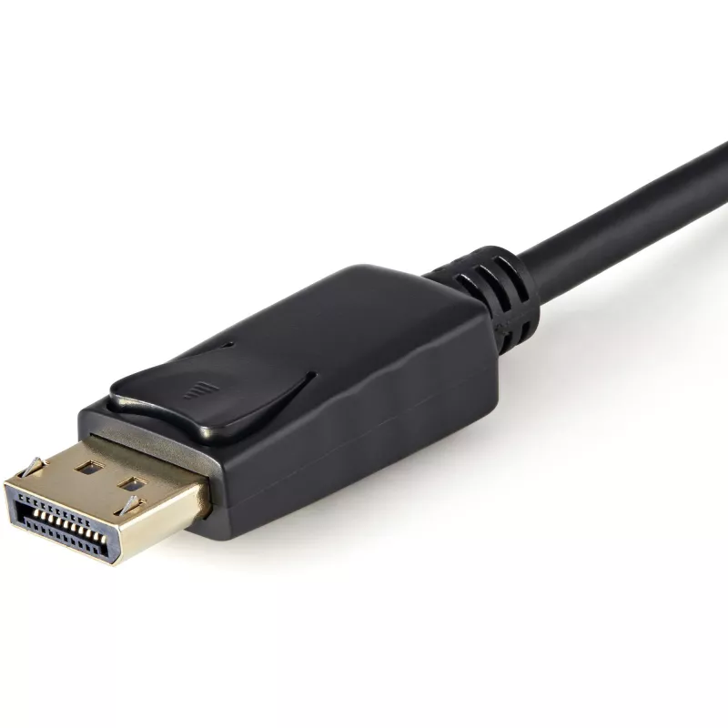 StarTech.com DP2VGAMM3B aktívny adaptérový kábel DisplayPort na VGA, 3 stopy (1 m), 1920x1200, zaisťovací DP konektor, čierny